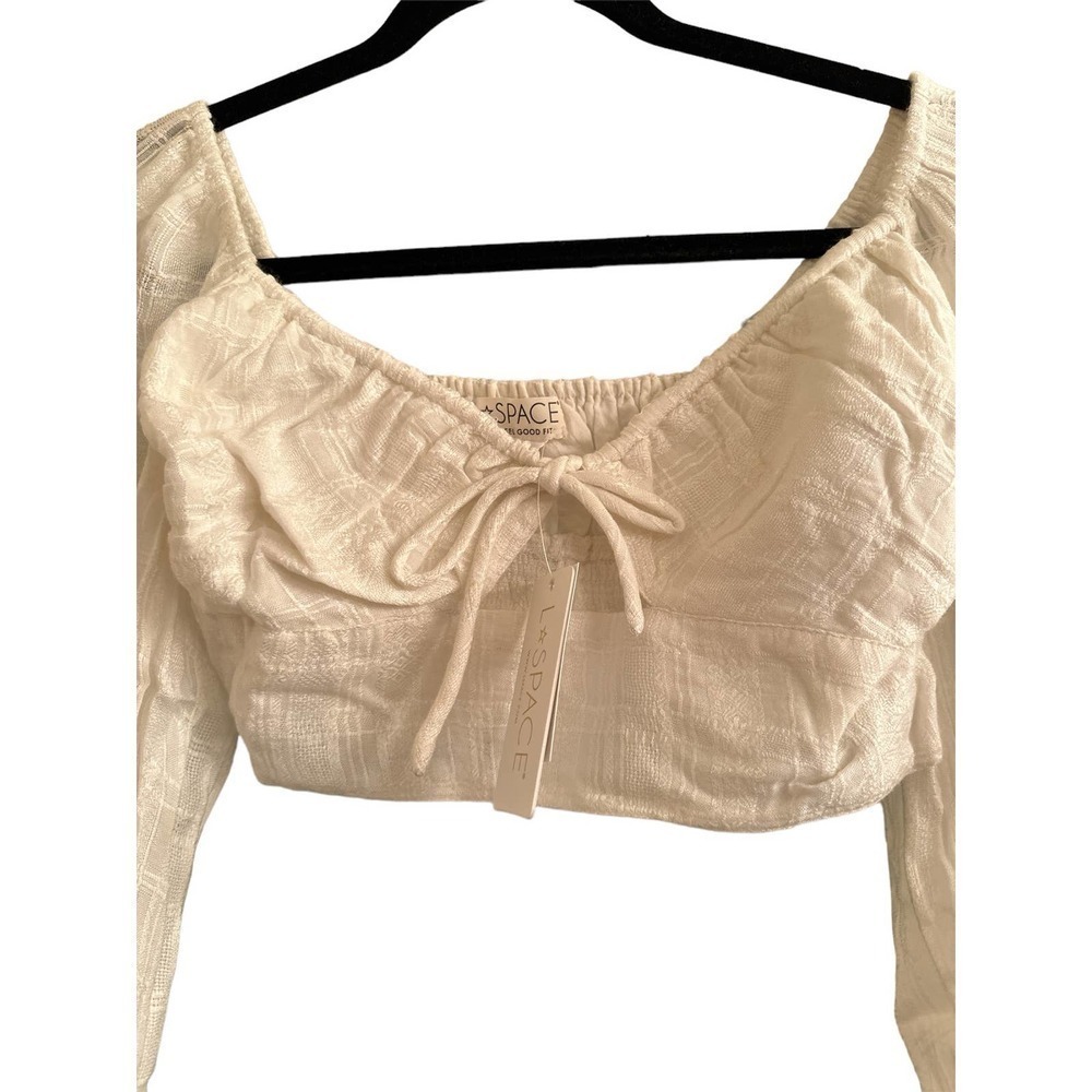 L*Space Daphne Cropped Boho Top in Cream Size S - Picture 5 of 8